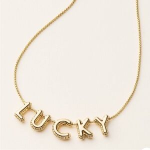 Lucky - Kate Spade - Bubble Letter Gold Necklace